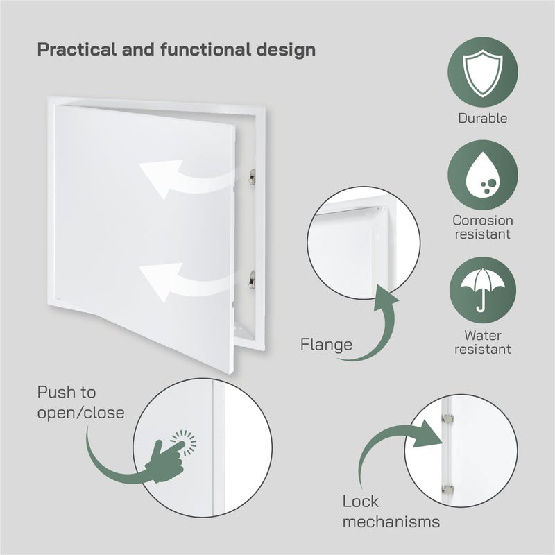 Vent Systems 20'' x 20'' Inch White Metal Access Panel with Click Function - Easy Access Doors - Access Panel for Drywall, Wall, Electrical and Plumbing Service Door - Image 4